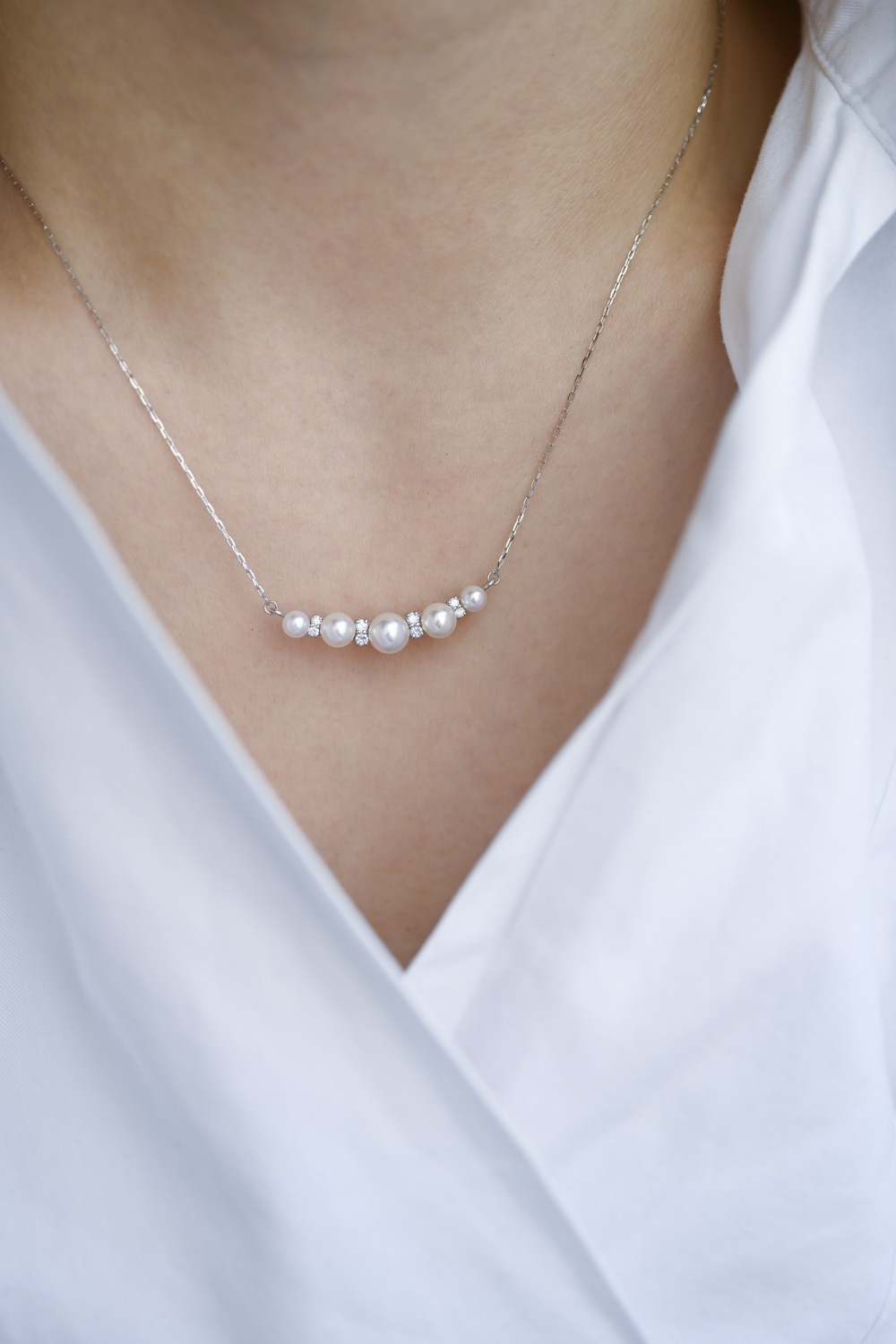 18K Kania Akoya Pearl Diamond Necklace