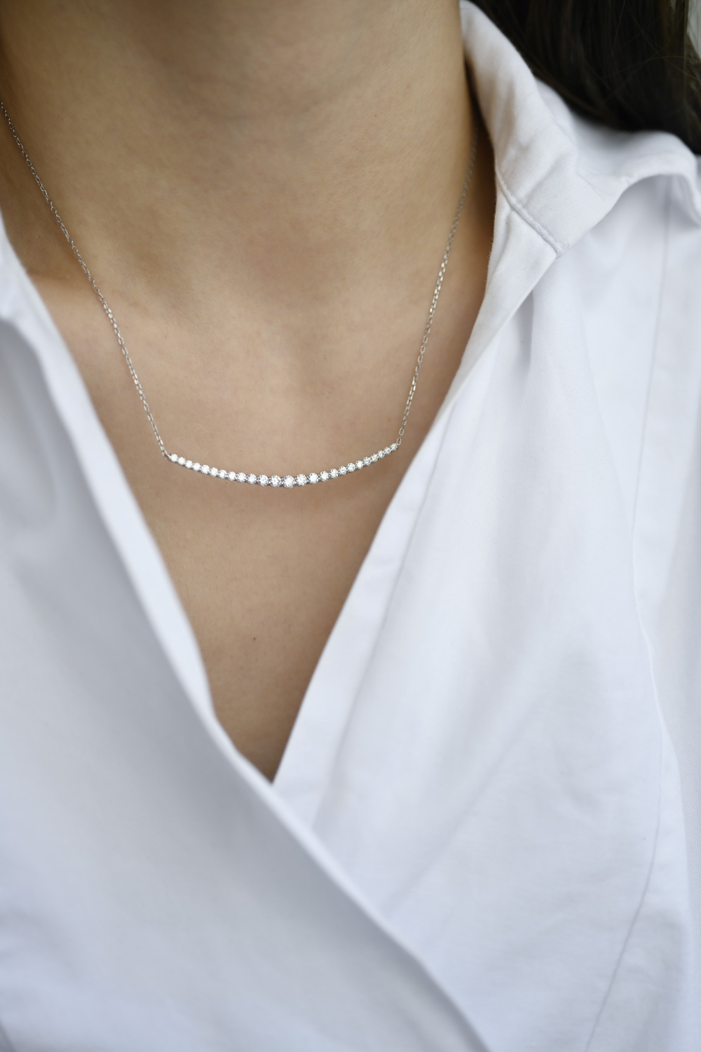 18K Smile Diamond Necklace (Large)