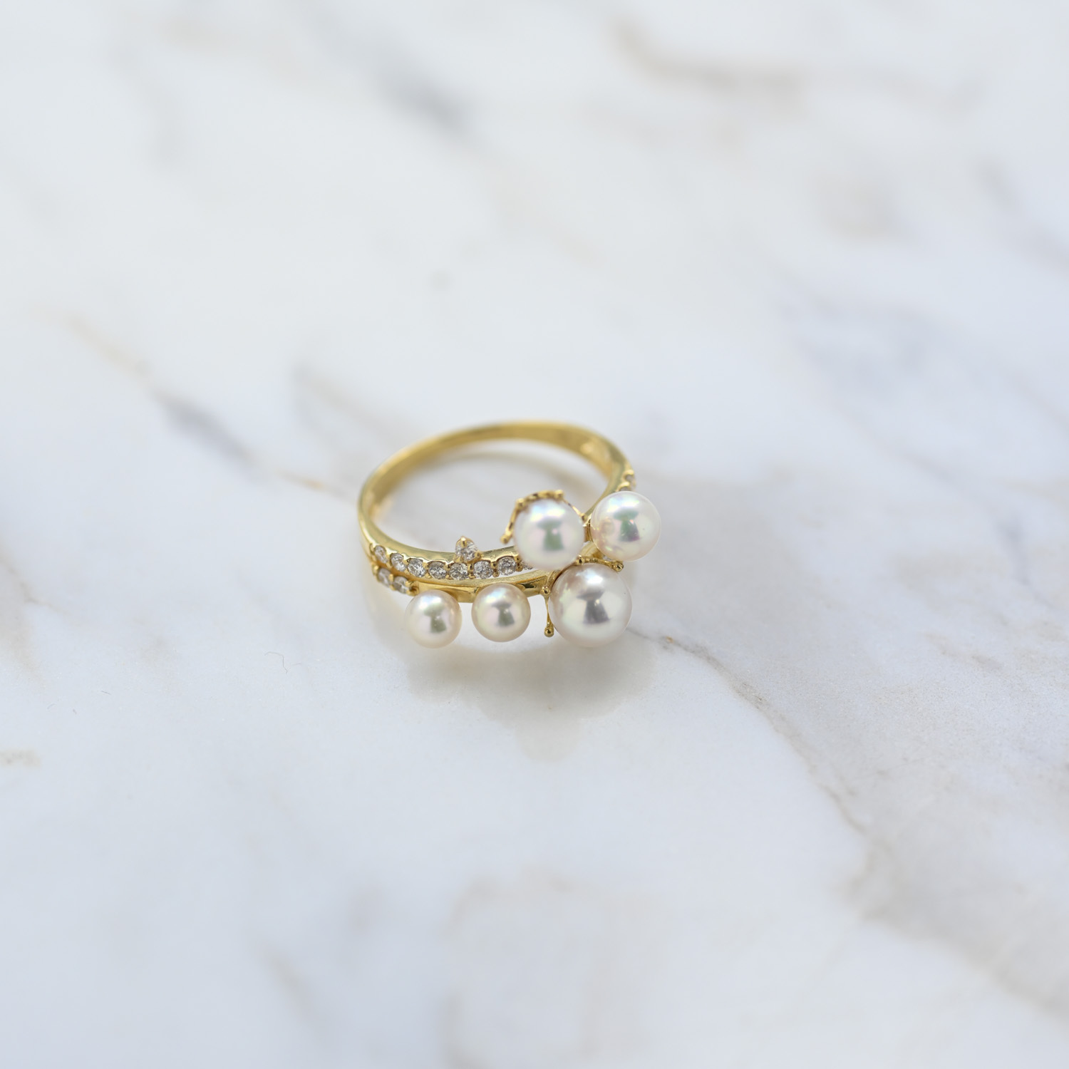 18K Universe Akoya Pearl Diamond Ring