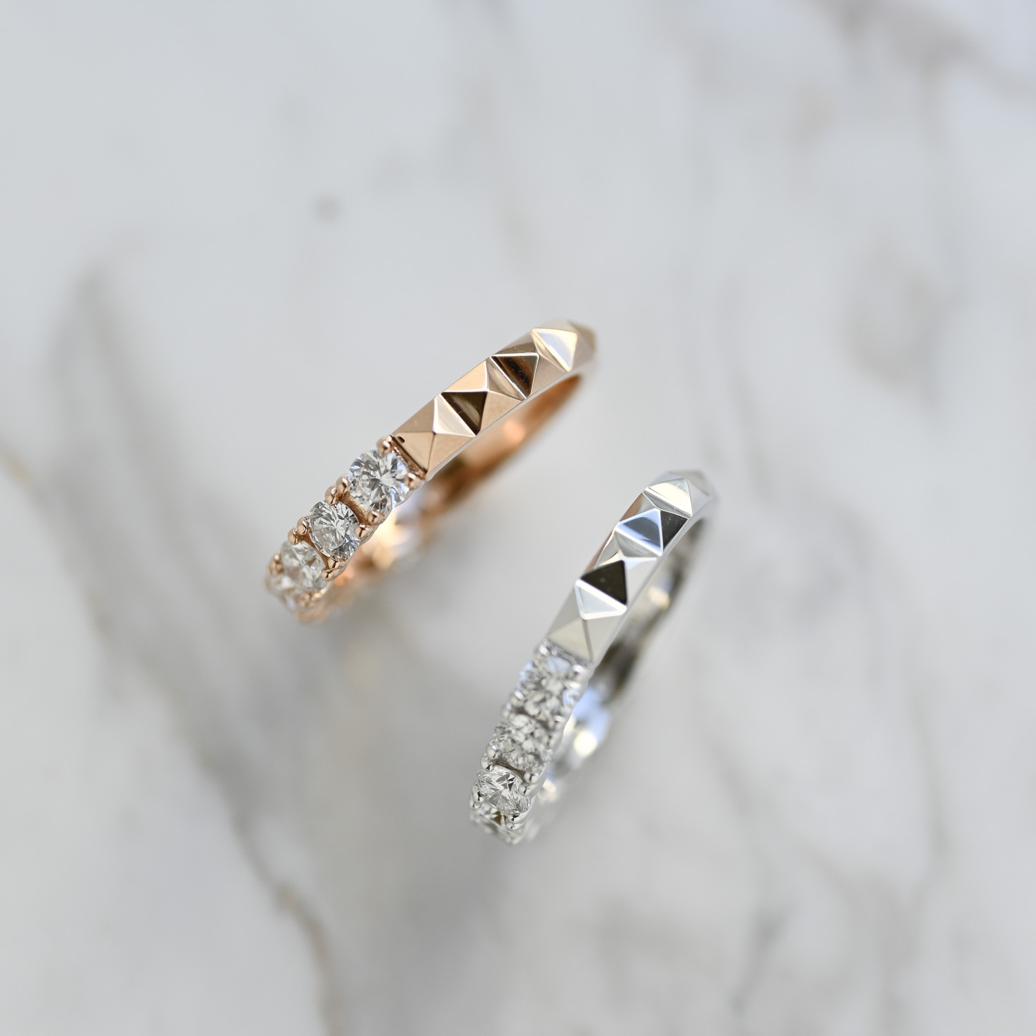 18K Nesty Half Eternity Diamond Ring