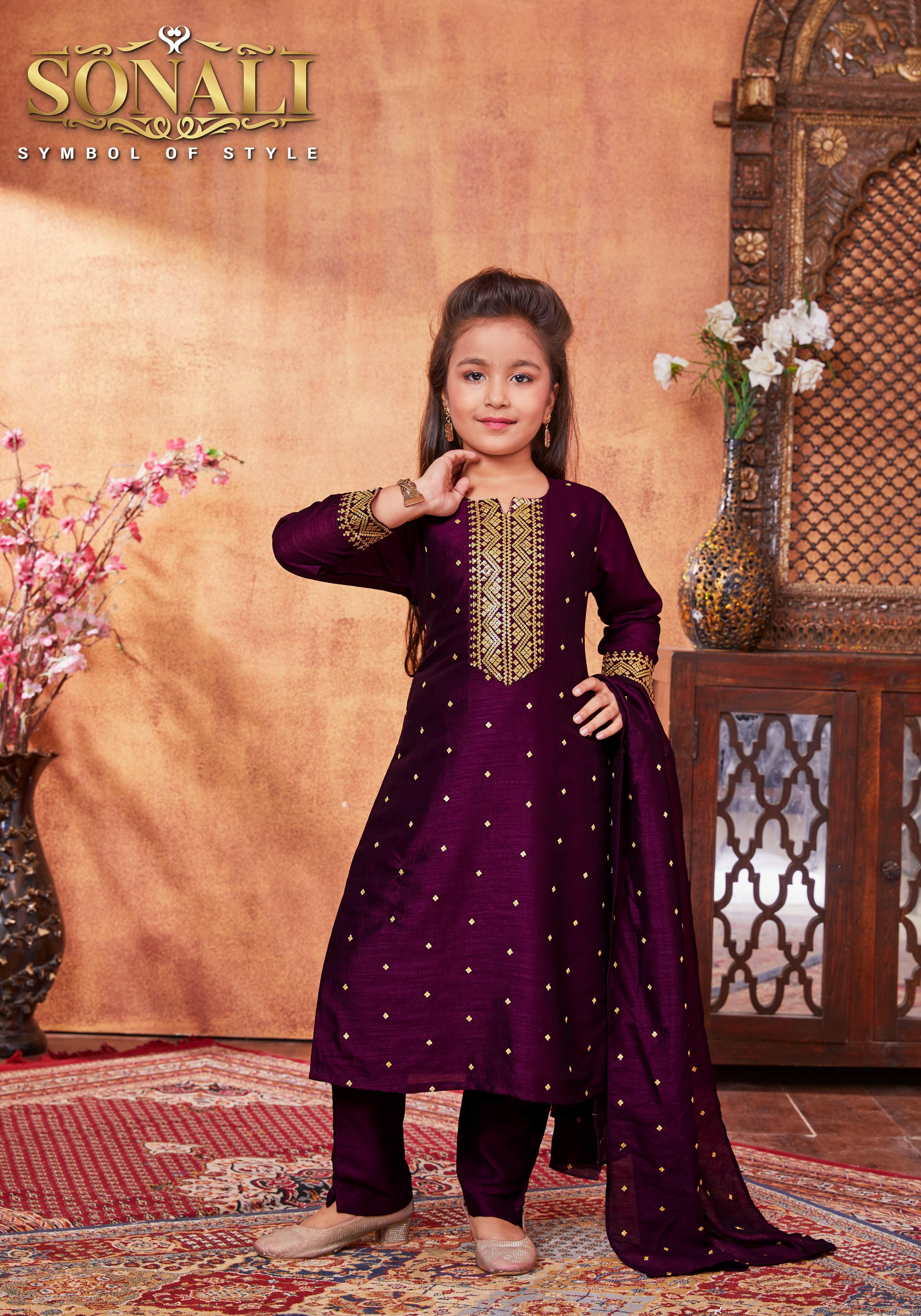 Sonali Premier Purple Family Collection Men's Shirts Women's Top / Wear Kid's Wear Girls Top Boy's Top Deepavali's Collection