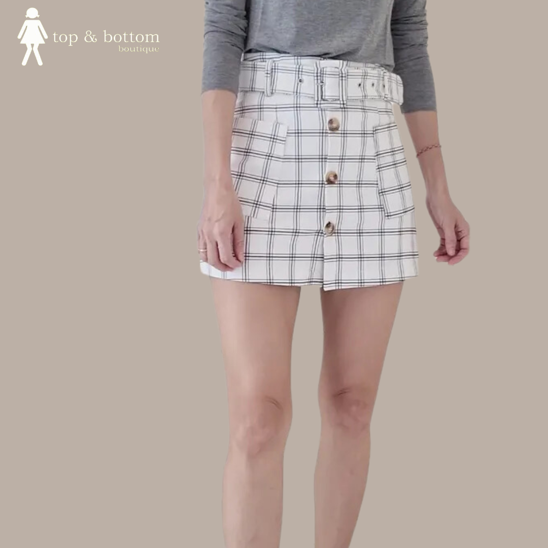 CHECKED SHORT SKIRT