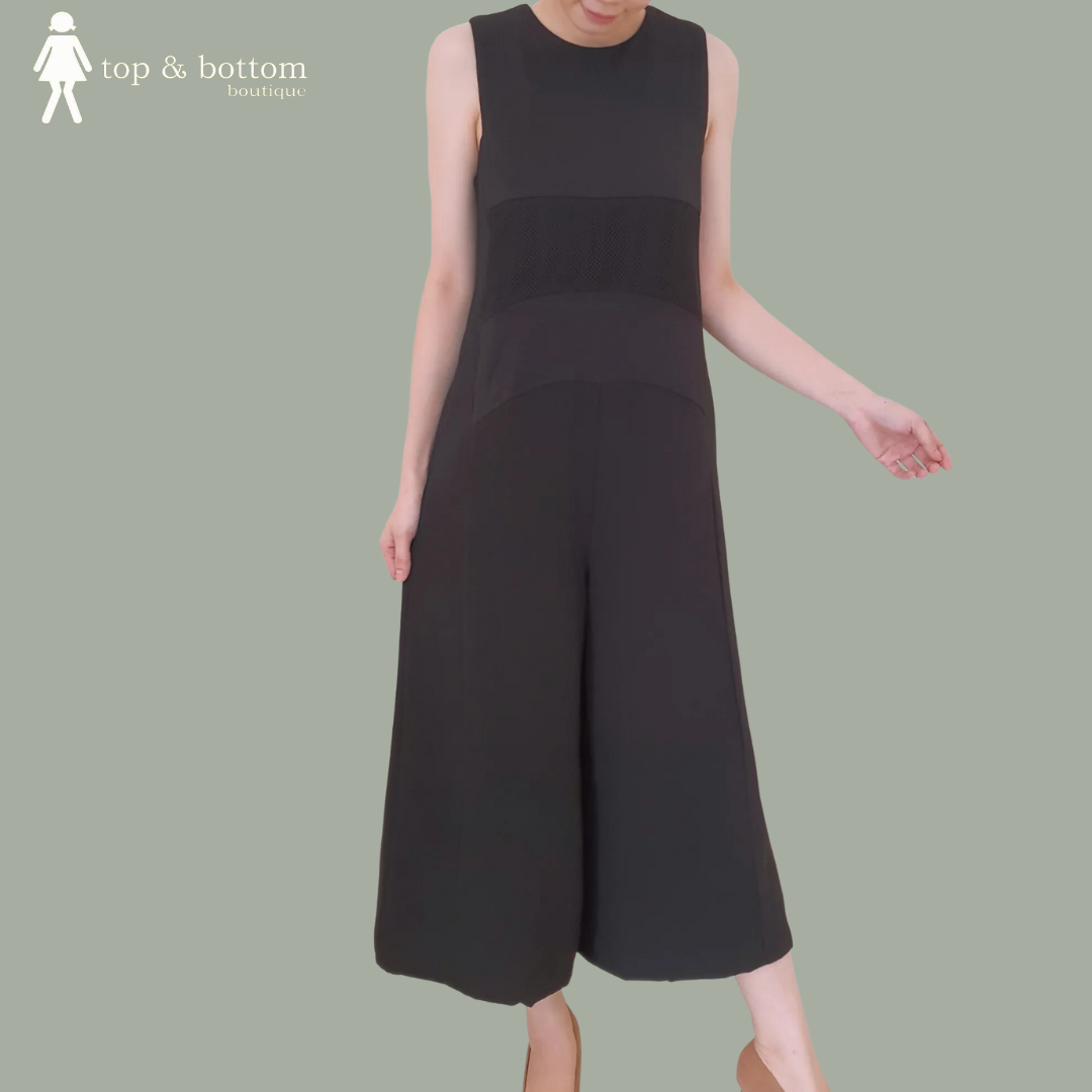 SLEEVELESS WIDE LEG LONG JUMPSUIT