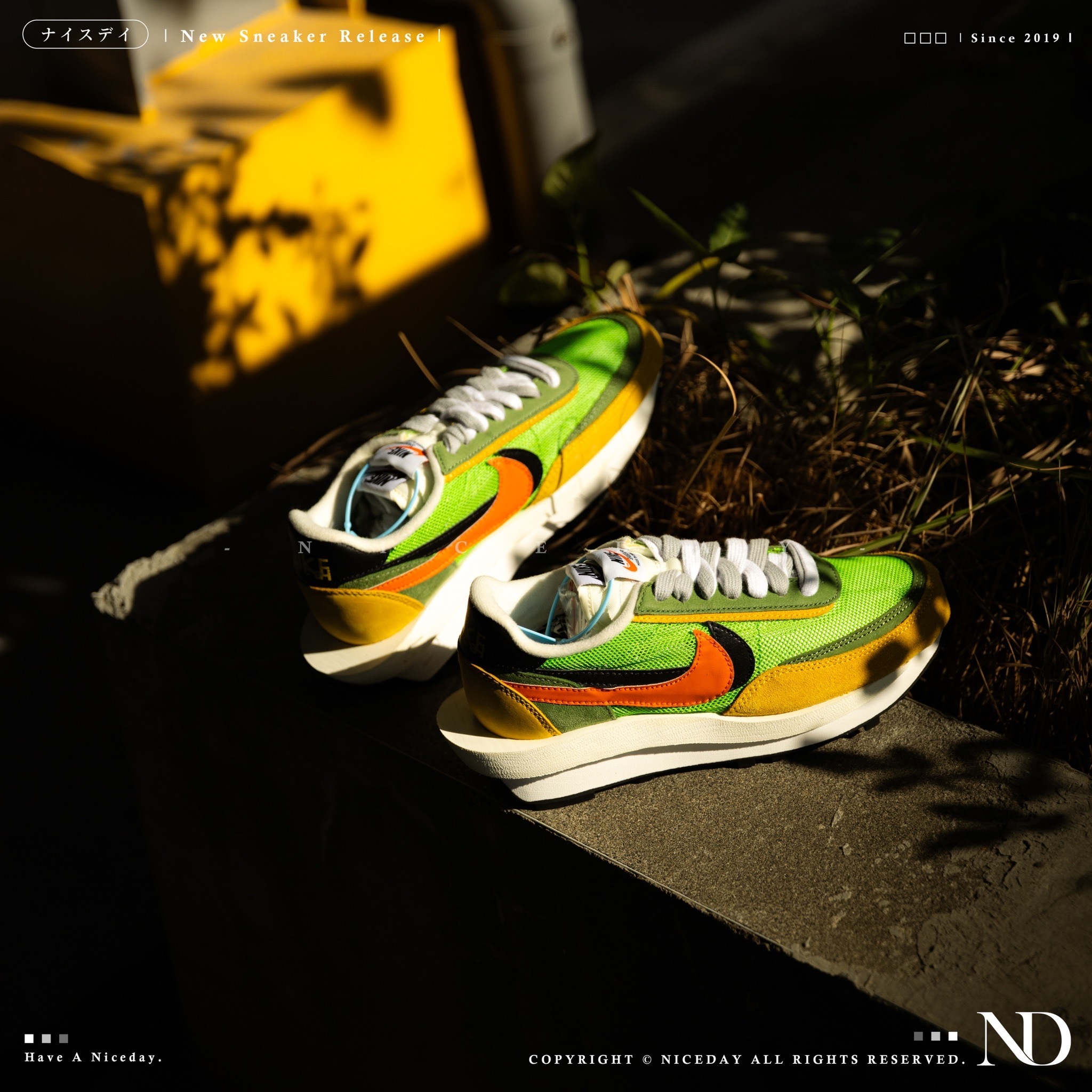 NICEDAY 代購 Nike Ld Waffle x SACAI 解構 雙勾 黃綠 1.0 聯名款 BV0073-300