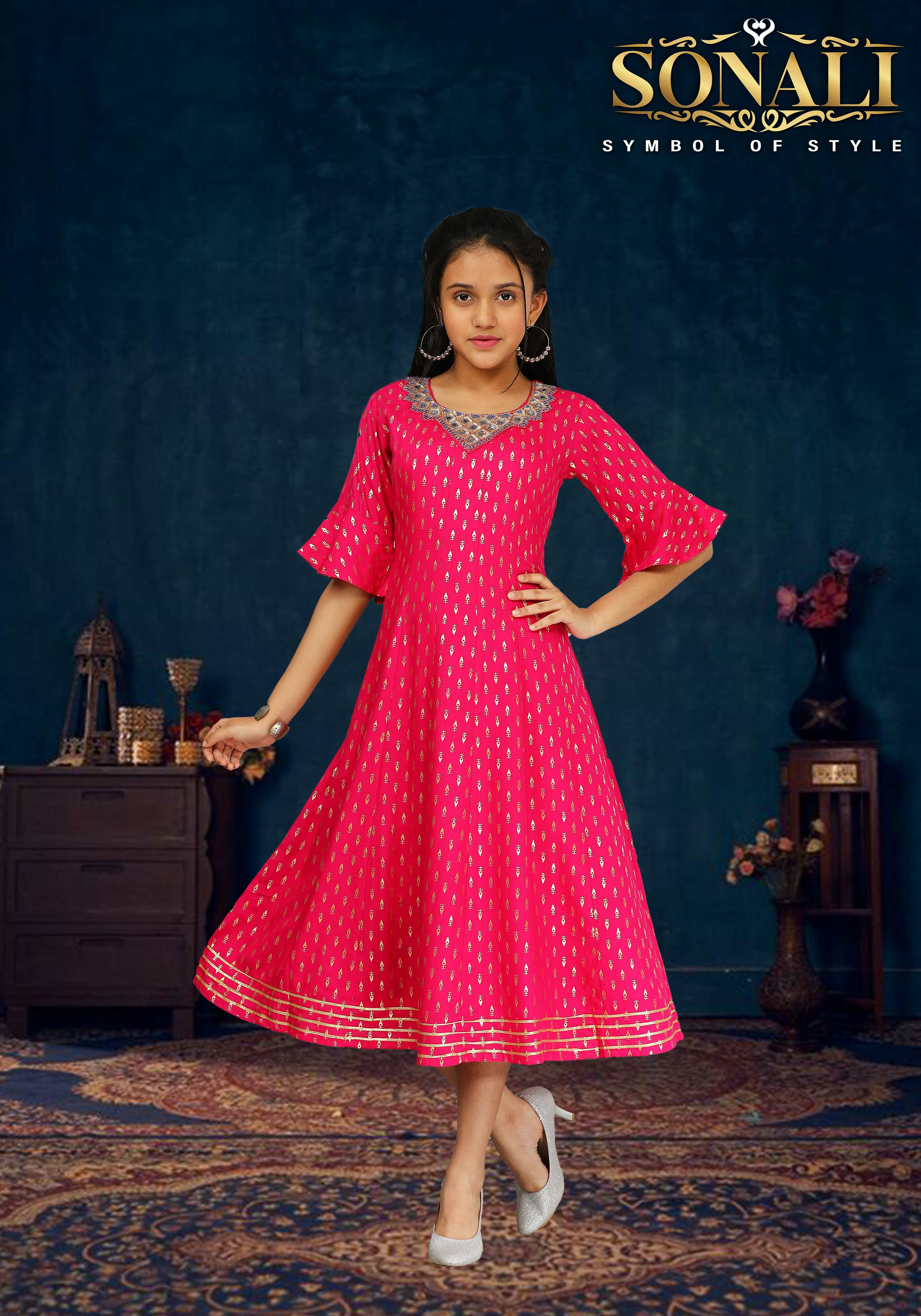 Sonali Premier Georgette Ladies Gown Long Dress For Women Indian Baju Long Gown Deepavali's Collection