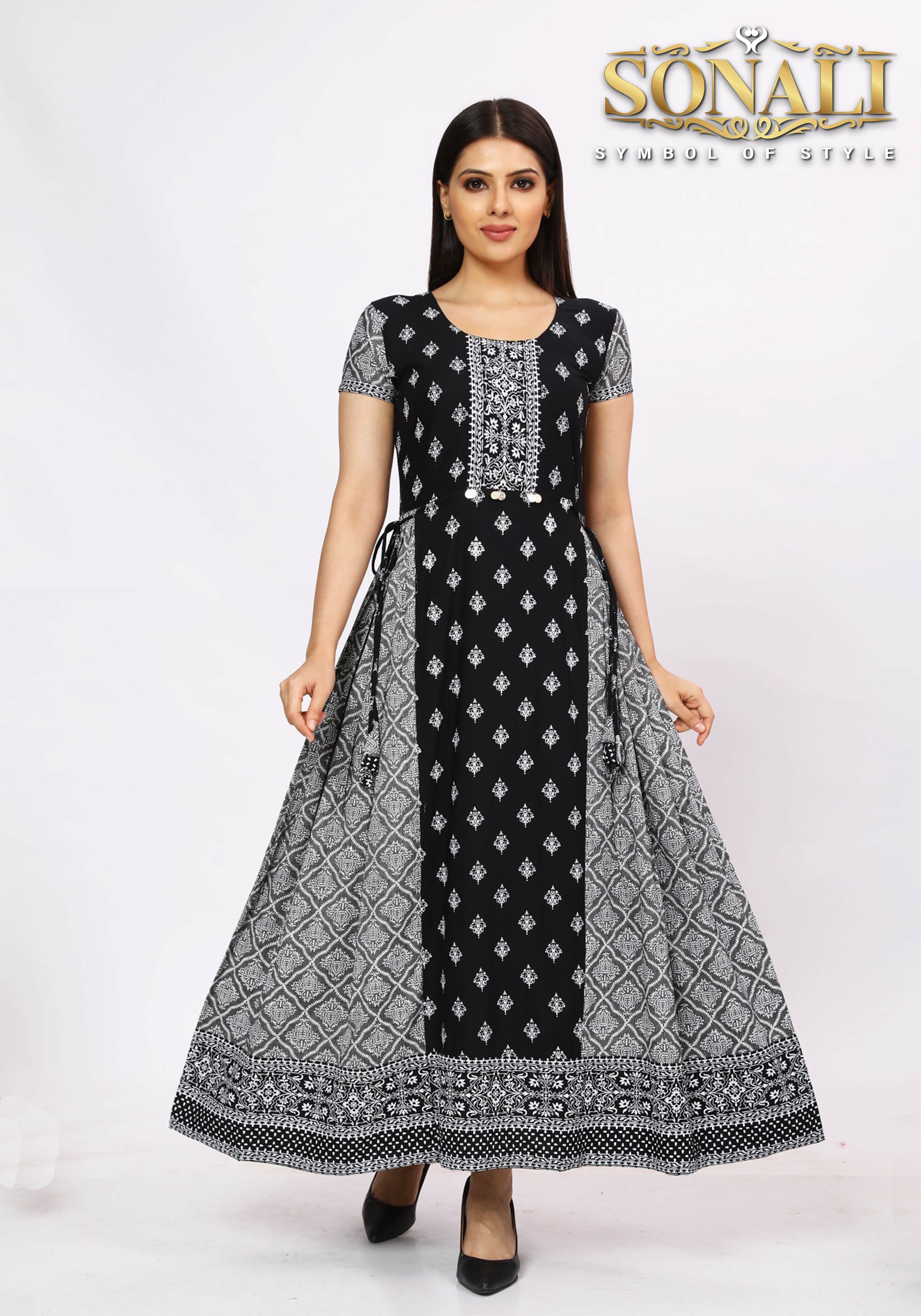 Sonali Premier Georgette Ladies Gown Long Dress For Women Indian Baju Maxi Dress Deepavali's Collection