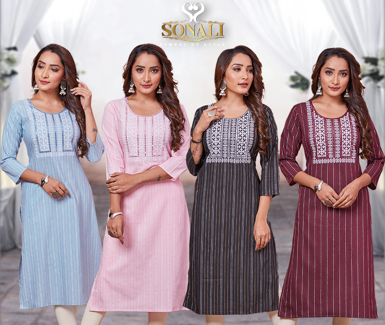 Sonali Premier Collection of Ladies Kurti Wanita Indian Baju Indian Ladies Long Top Deepavali's Collectio