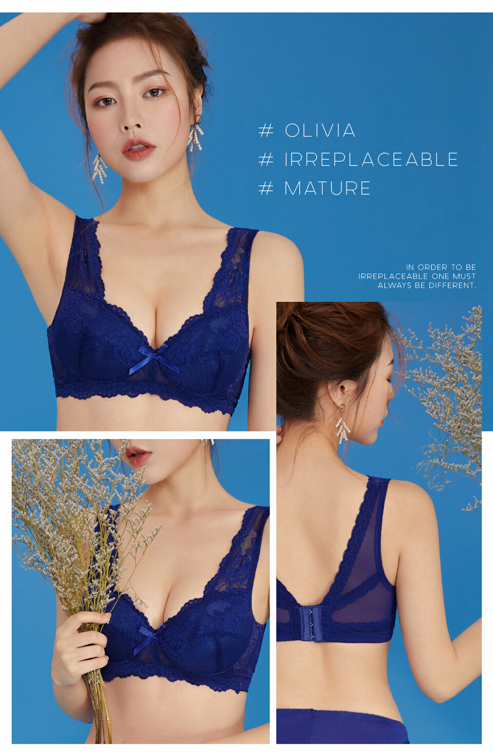 【大碼】無鋼圈經典集中蕾絲美背內衣|Olivia無鋼圈內衣
