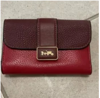 [S] COACH CC061 CL BLOCK MEDIUM GRC WALLET,RED APPLE MULTI, 195031689871 (SCO498)