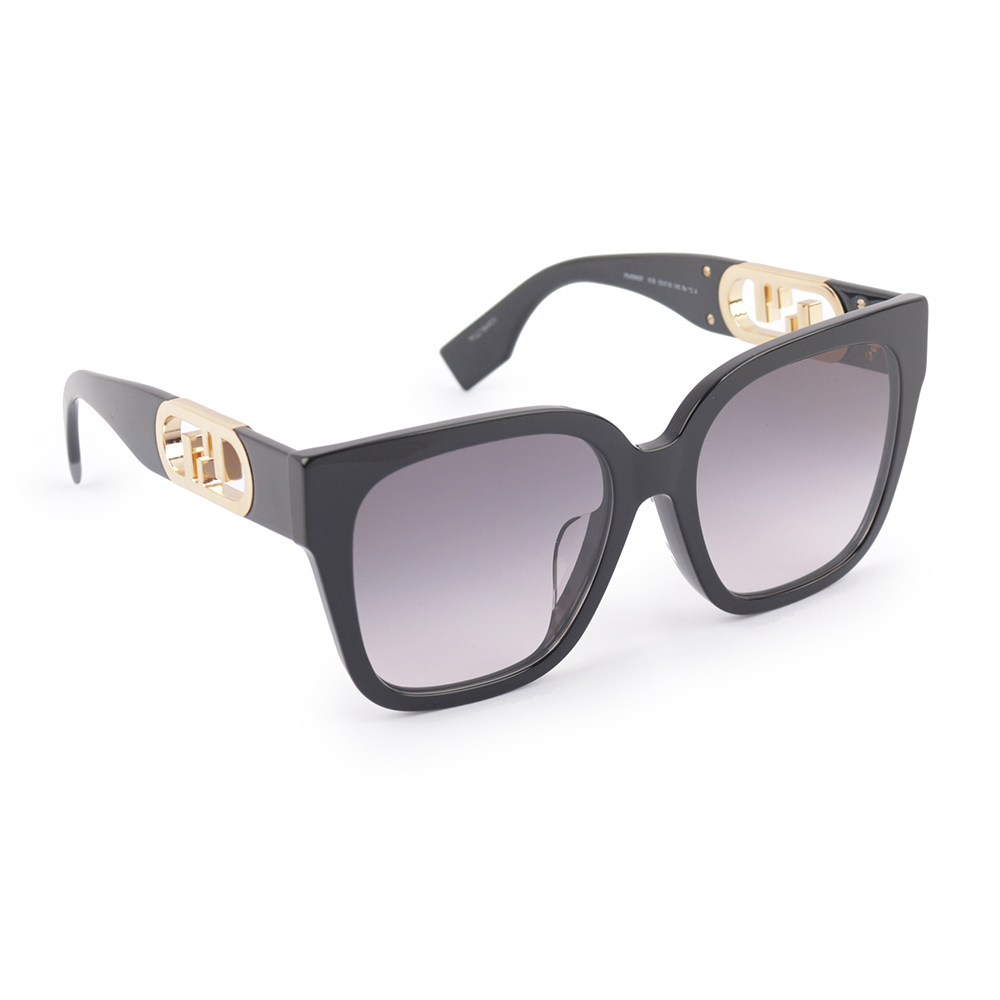 【FENDI】O'Lock 側邊鏤空太陽眼鏡(黑色) FOA211 V1R FO76B