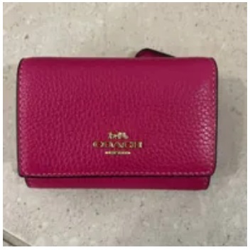 [S] COACH CM238 SMOOTH LEATHER MICRO WALLET,IM/CERISE, 196395076949 (SCO503)