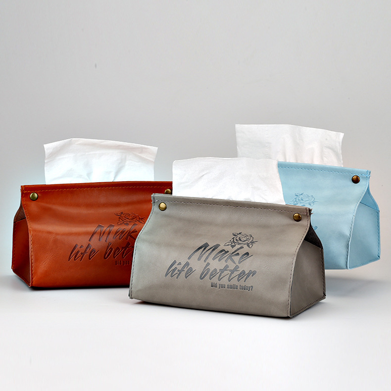 INS北歐PU皮革紙巾盒