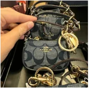 [S] COACH CH340 SIGNATURE CHANBRAY MINI CHARM NOLITA BAG,IM/DENIM MULTI, 195031831409 (SCO507)