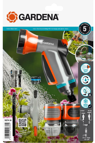 "GARDENA" 德國經典款花灑水槍套裝(1功能)(吸塑裝)(36套/盒)-[18274-34]