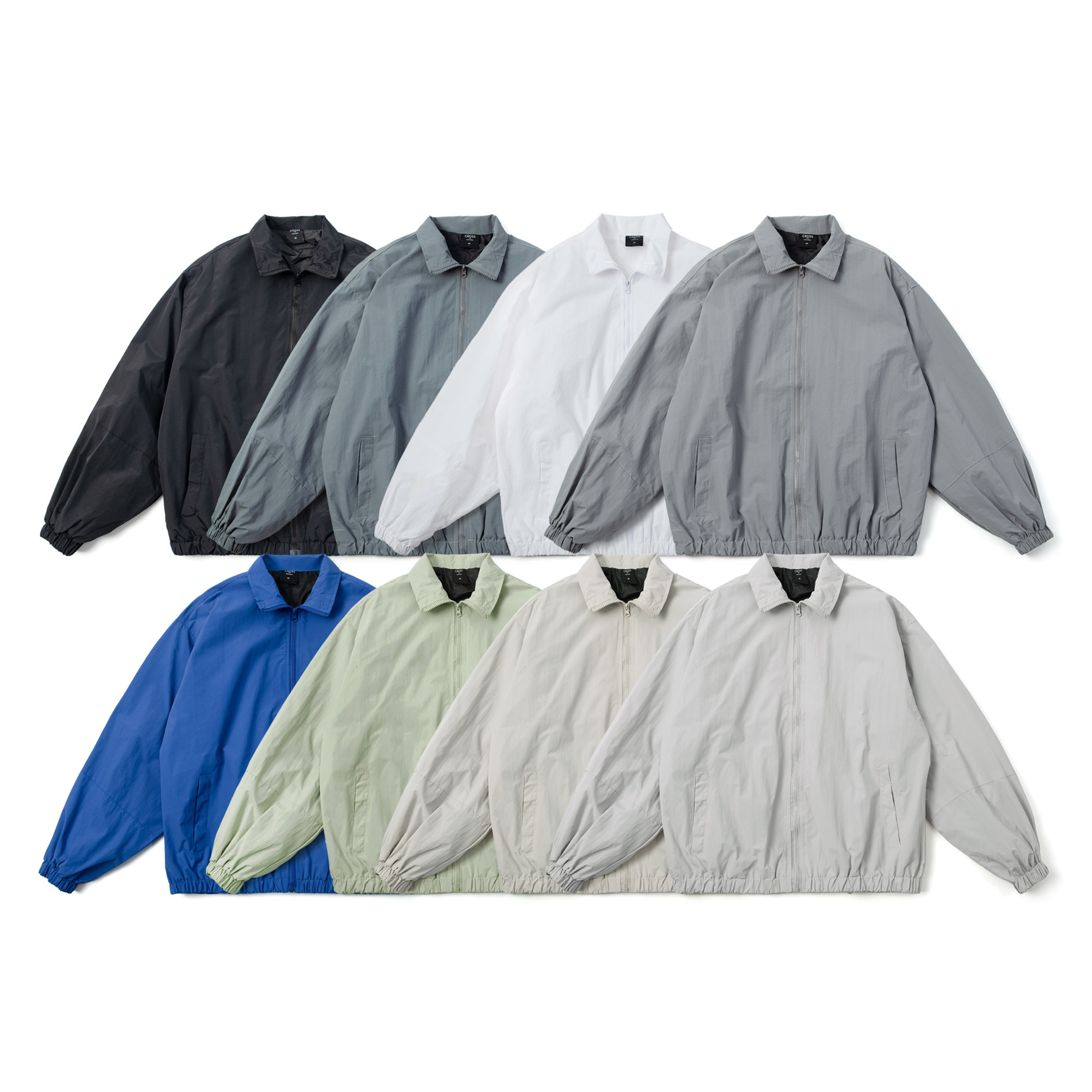 立領 下擺微縮口 素面防風外套