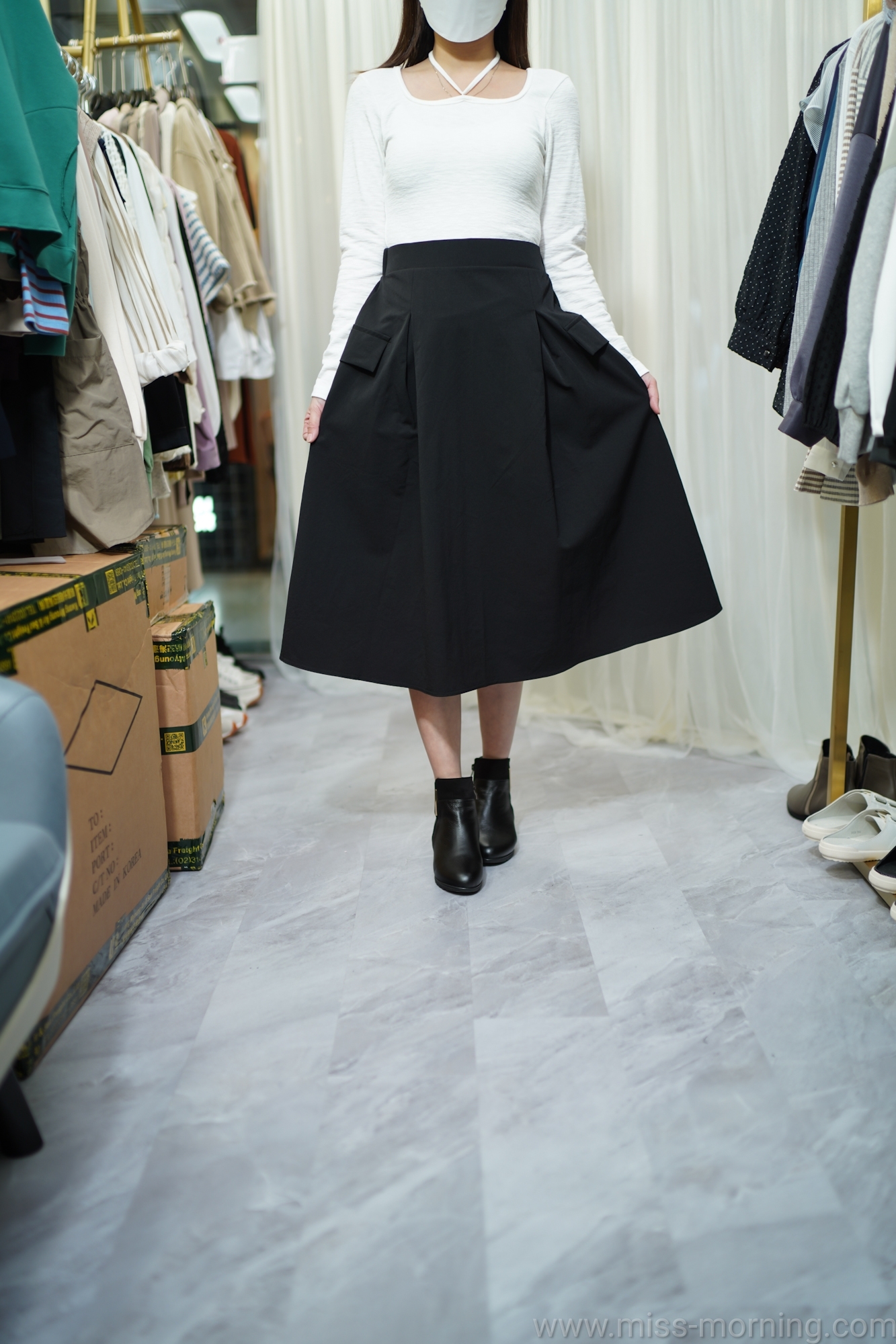 掛頸方領上衣(13416)&免燙風衣裙(33630)