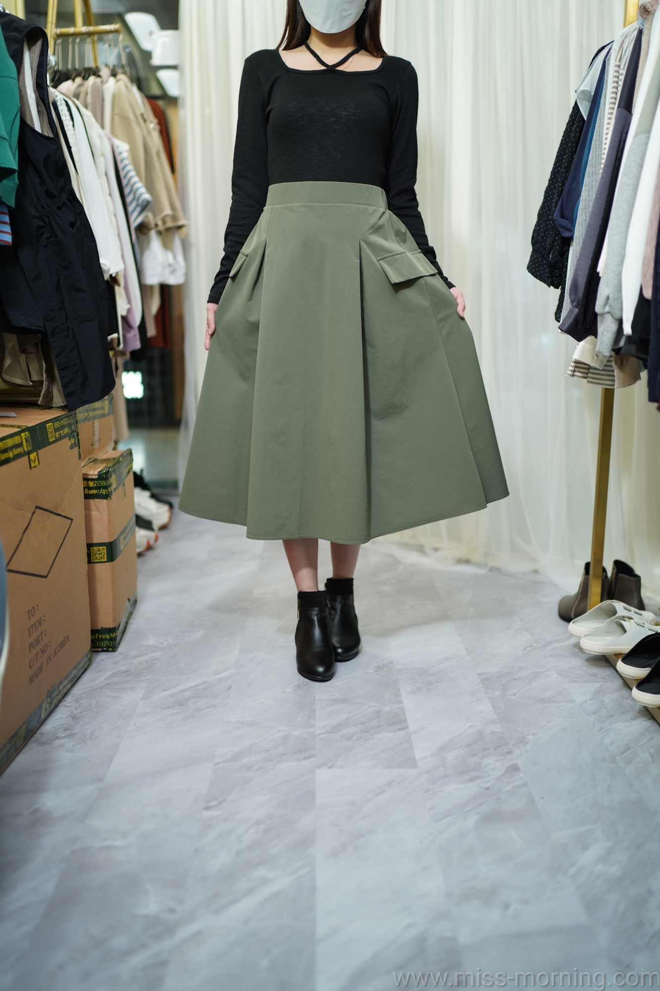 掛頸方領上衣(13416)&免燙風衣裙(33630)