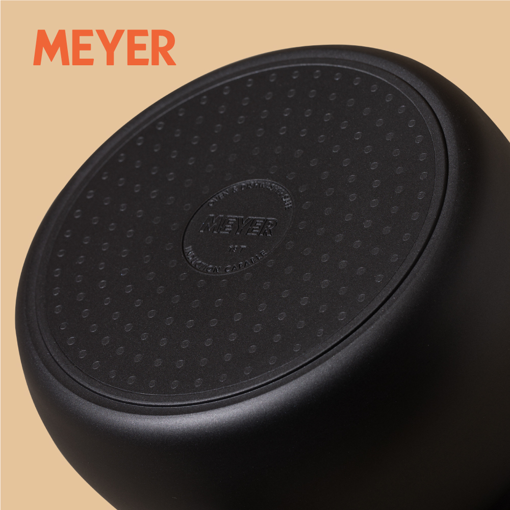 《MEYER Accent》陽極氧化不沾單柄湯鍋16CM/1.9L(無蓋)(電磁爐/IH爐)(微金亞光黑)