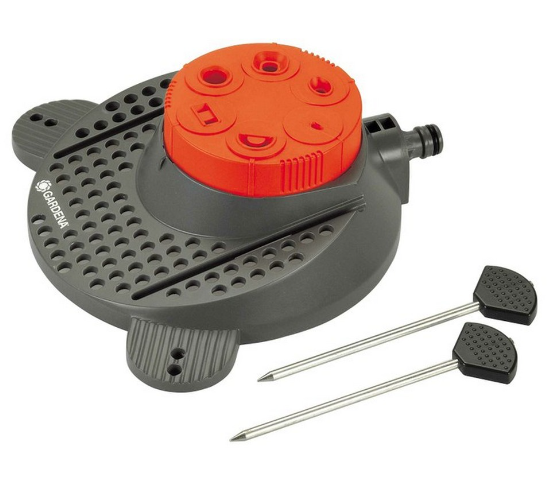 "GARDENA" 德國經典款坐地式灑水器(6模式/圓形/半圓/方形/矩形/橢圓/射流)(4個/盒)-[2073]