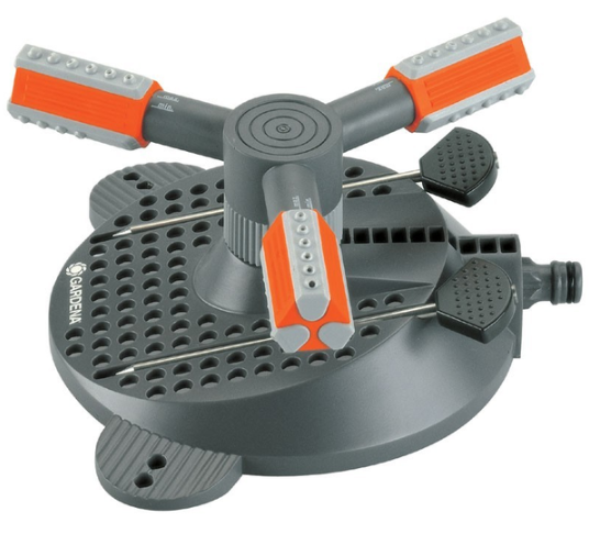 "GARDENA" 德國豪華款坐地式/360°旋轉灑水器(可調節噴灑範圍)(射程:3-20m,9-310㎡)(4個/盒)-[2062]