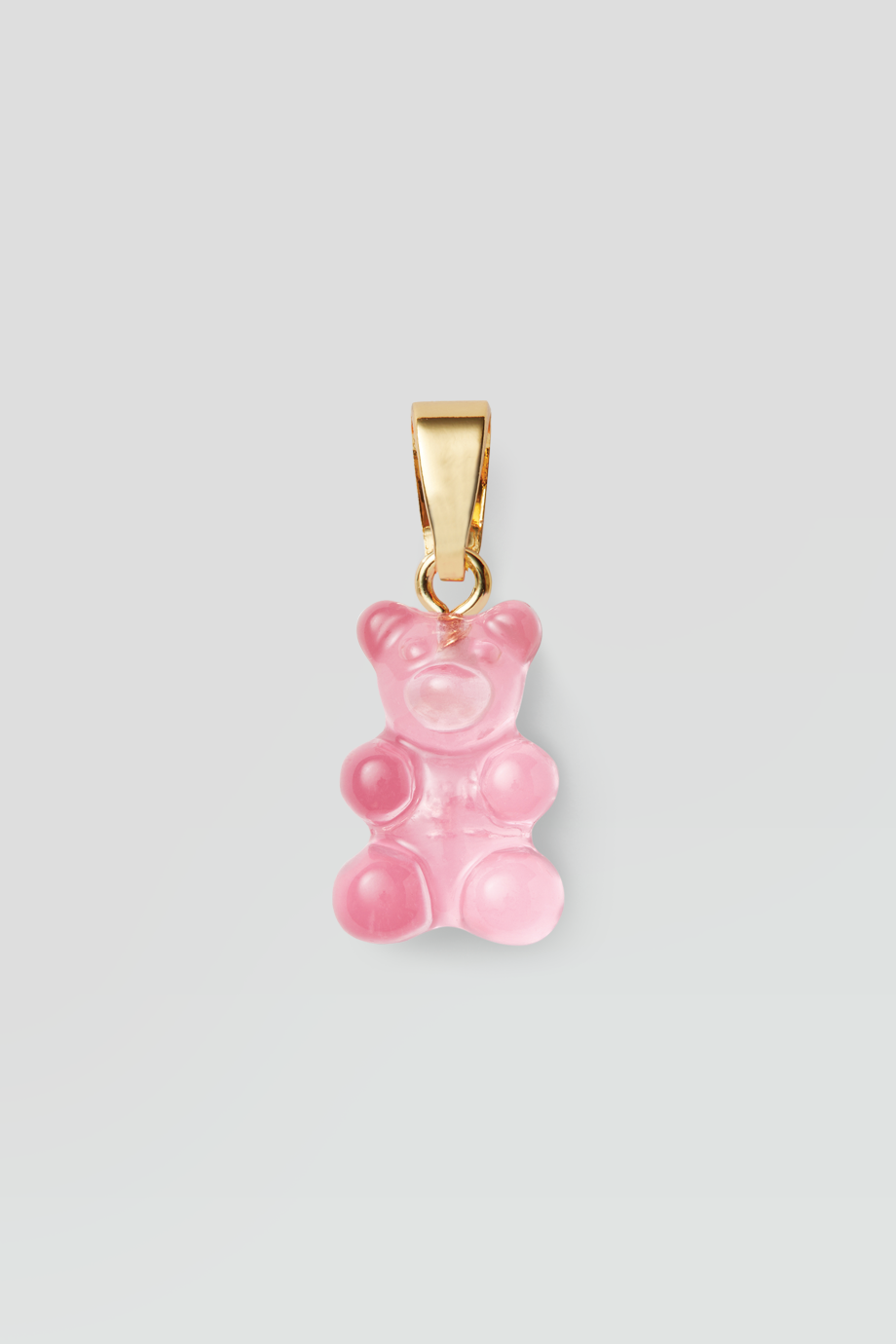 Crystal Haze｜NOSTALGIA BEAR 金色復古透明粉紅小熊墜飾