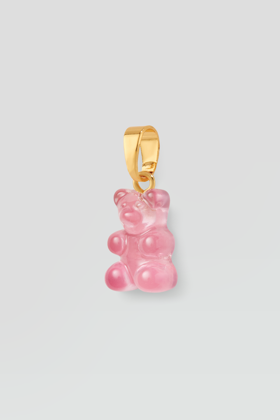 Crystal Haze｜NOSTALGIA BEAR 金色復古透明粉紅小熊墜飾