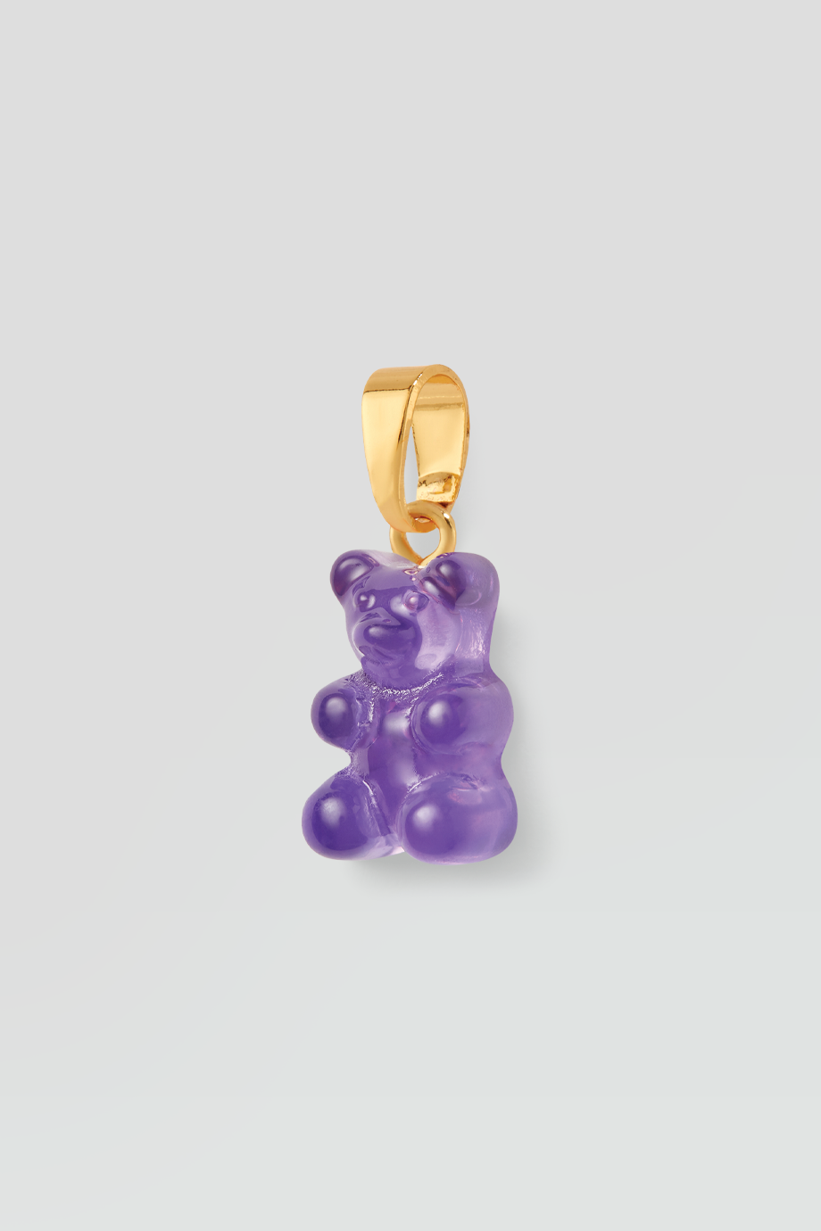 Crystal Haze｜NOSTALGIA BEAR 金色復古透明紫小熊墜飾