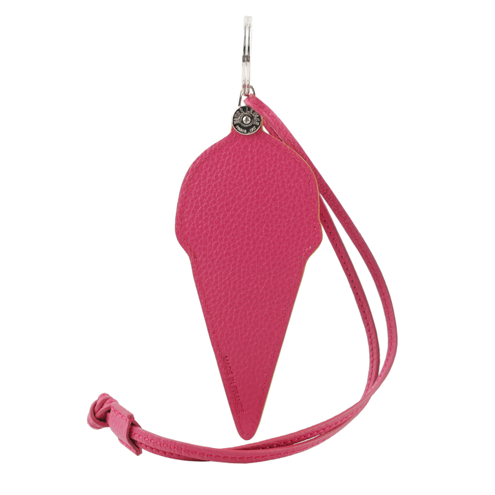 【Faure Le Page】塗層帆布及牛皮冰淇淋造型吊飾(白色/桃紅) SS99000005