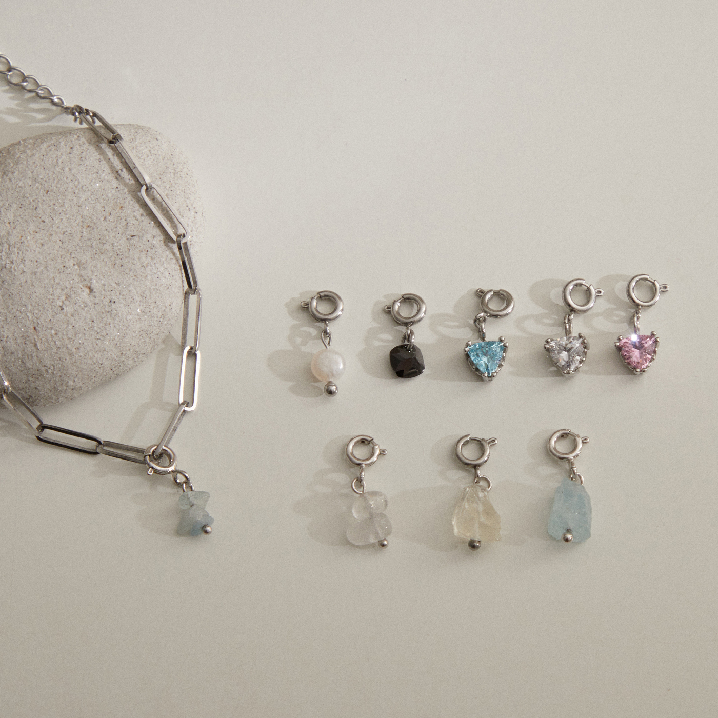 平價飾品,鋼飾,鎖骨鍊,手鍊,礦石,水晶