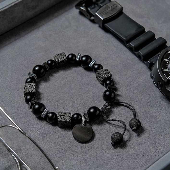 【ACBH1】黑焰火山方石可調整手鍊