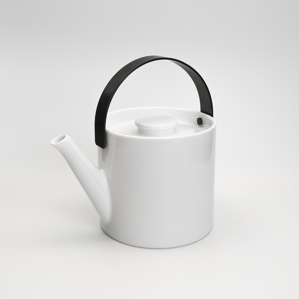 時雨壺/黑把陶瓷白(500ml)