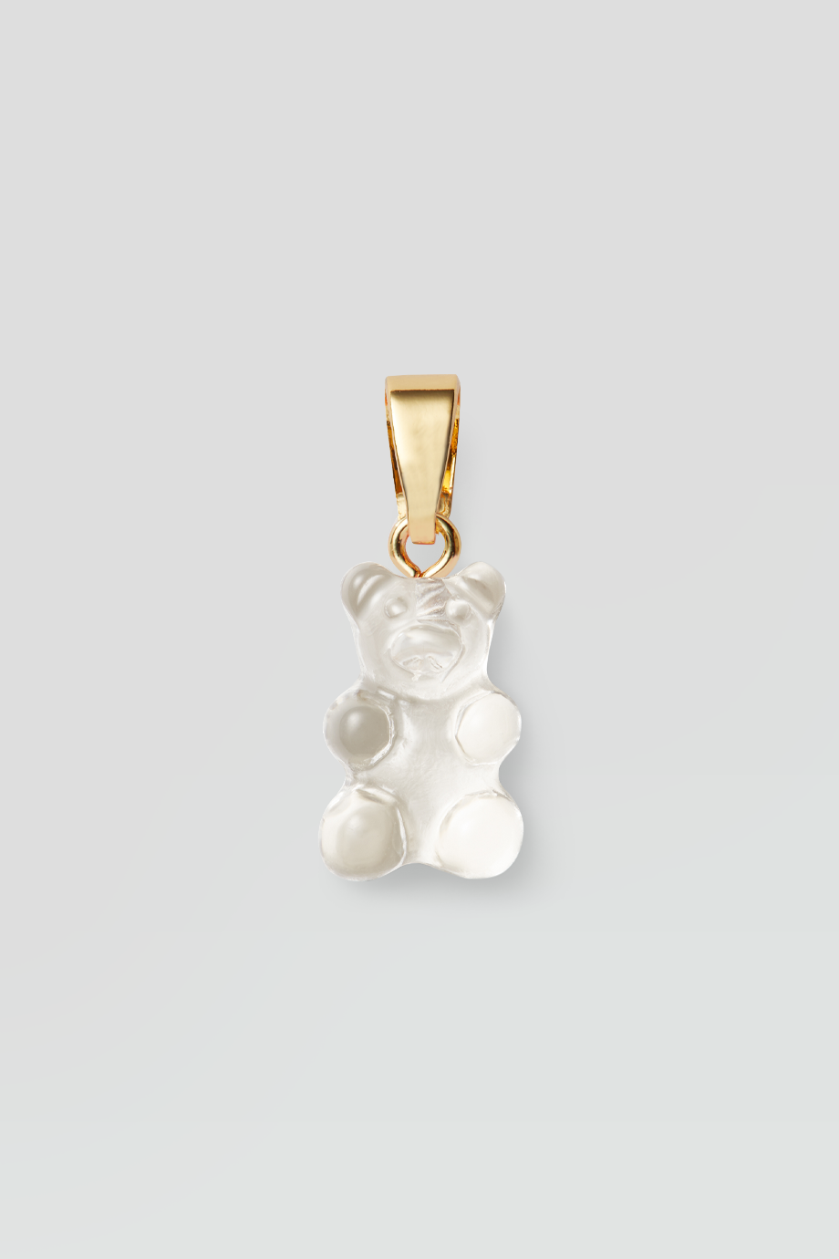 Crystal Haze｜NOSTALGIA BEAR 金色復古透明白小熊墜飾