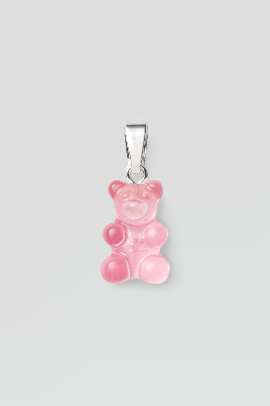 Crystal Haze｜NOSTALGIA BEAR 銀色復古透明粉紅小熊墜飾