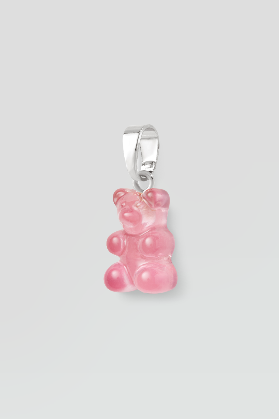 Crystal Haze｜NOSTALGIA BEAR 銀色復古透明粉紅小熊墜飾