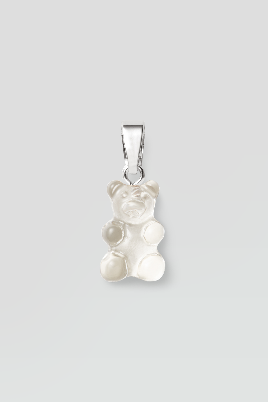Crystal Haze｜NOSTALGIA BEAR 銀色復古透明白小熊墜飾