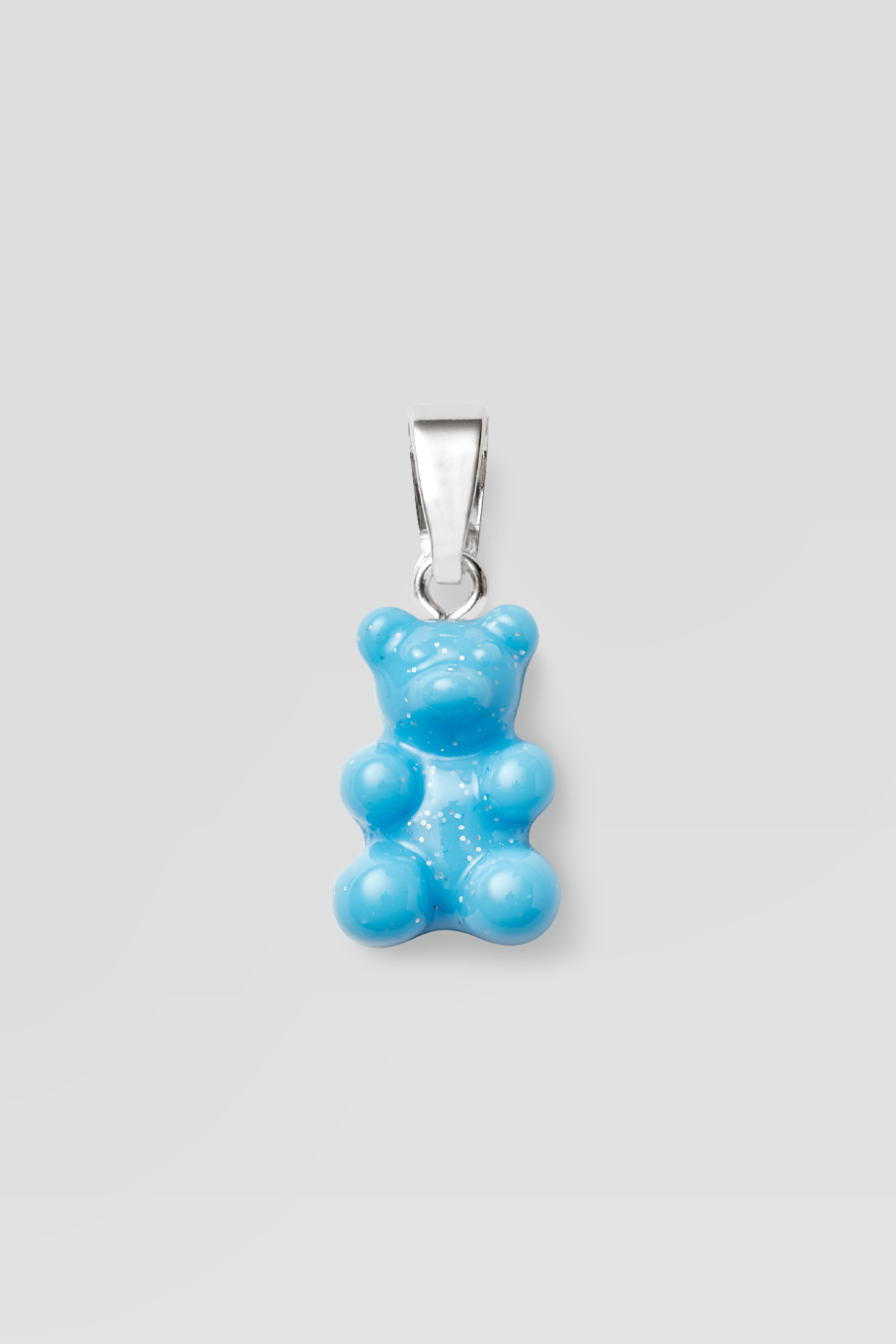 Crystal Haze｜NOSTALGIA BEAR 銀色復古湖水藍亮片小熊墜飾