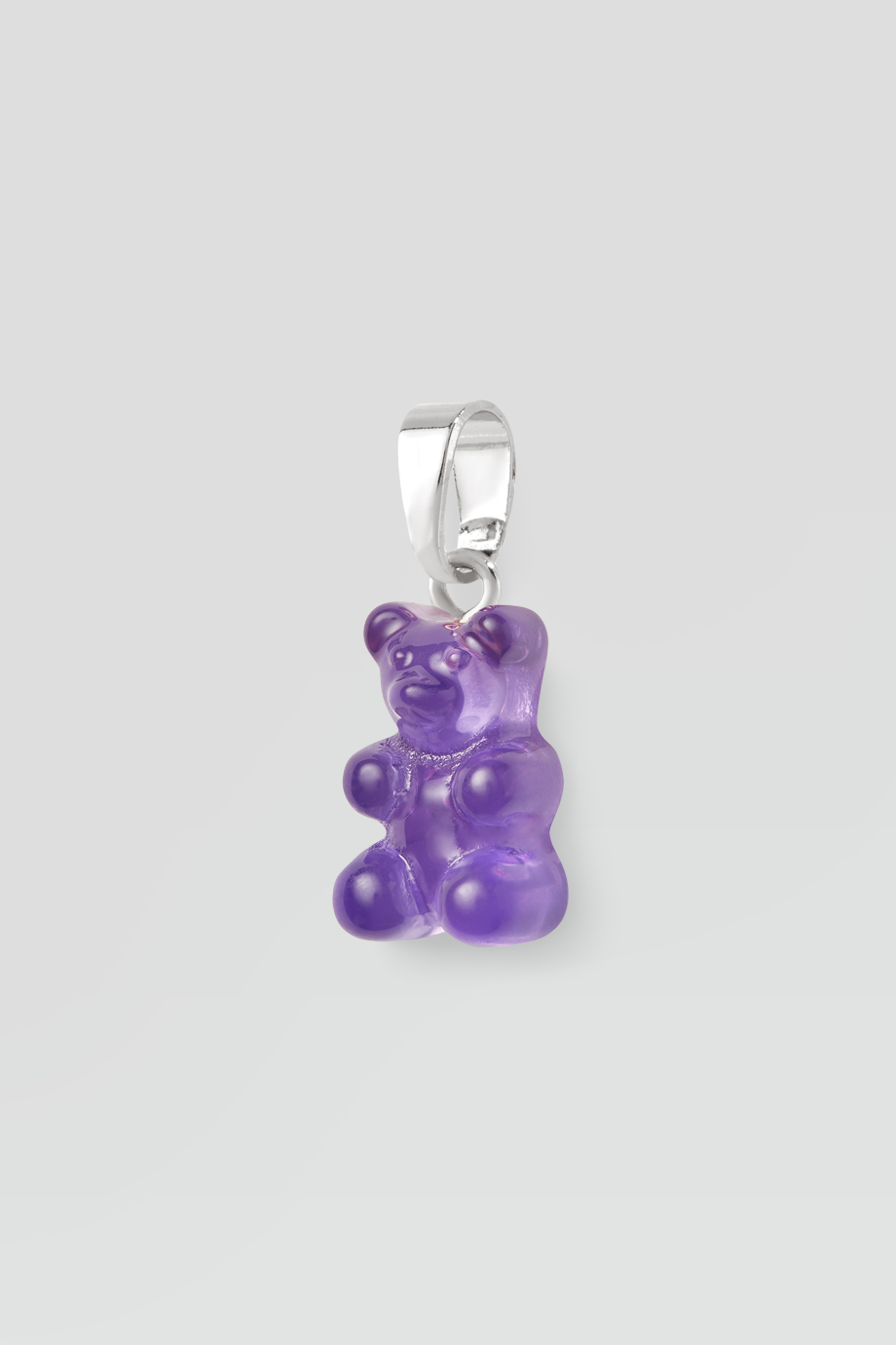 Crystal Haze｜NOSTALGIA BEAR 銀色復古透明紫小熊墜飾