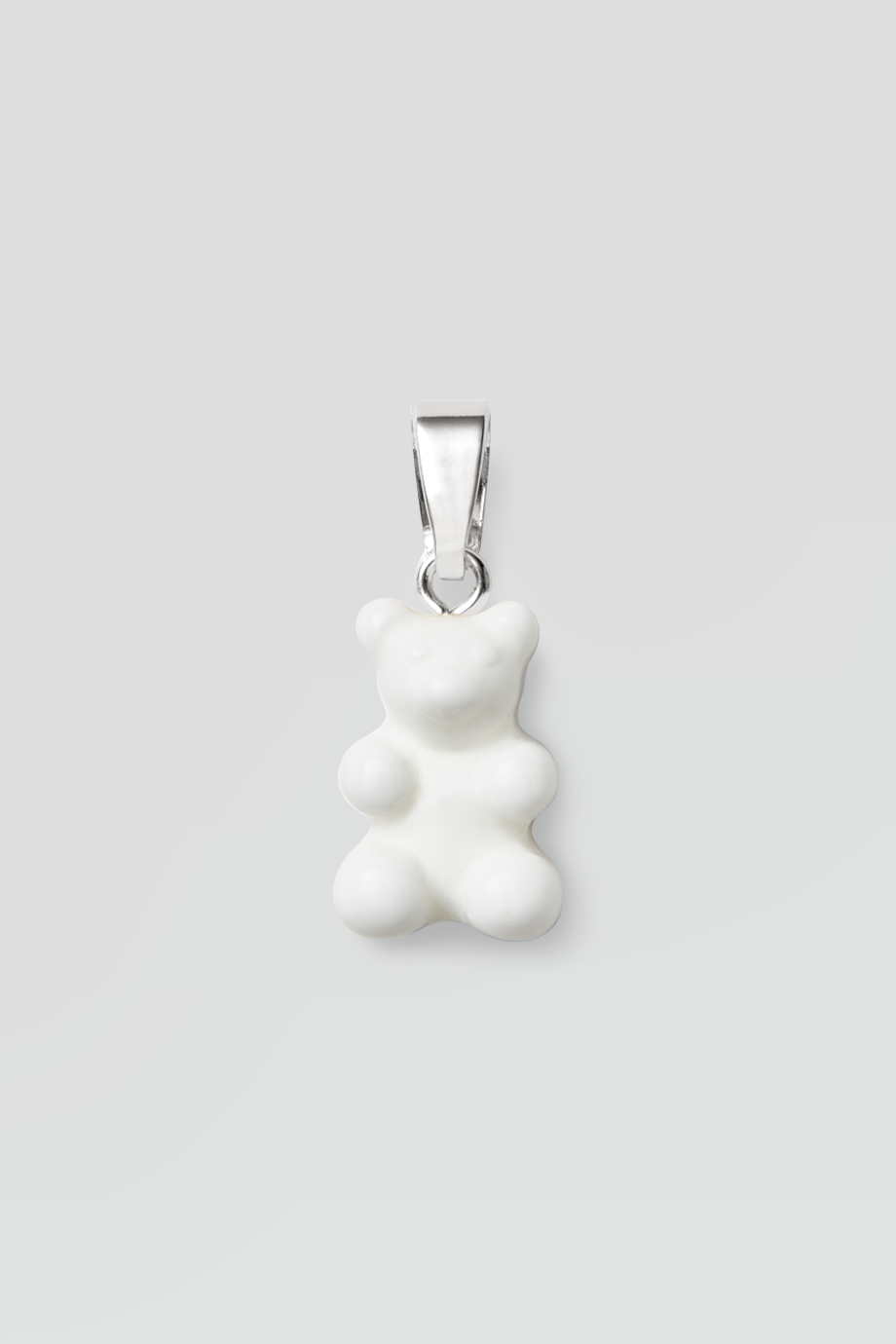 Crystal Haze｜NOSTALGIA BEAR 銀色復古白色小熊墜飾