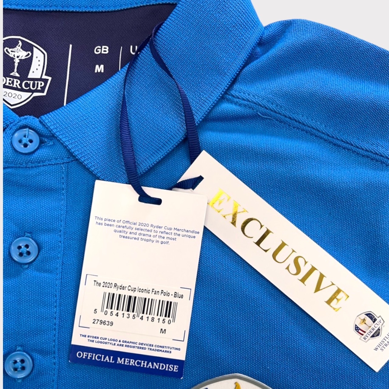 男【現貨】The 2020 Ryder Cup European Fanwear Iconic Fan Polo - Blue 萊德盃紀念Polo / S020