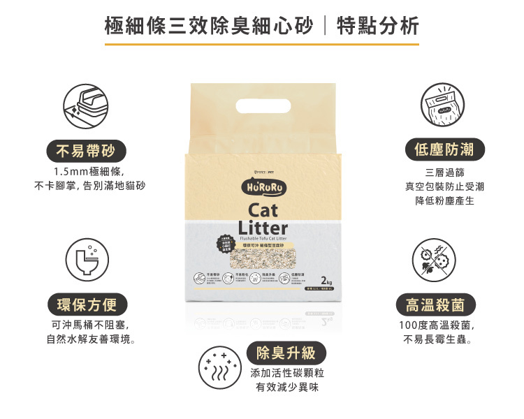 HuRuRu 極細條三效除臭細心砂,特點分析