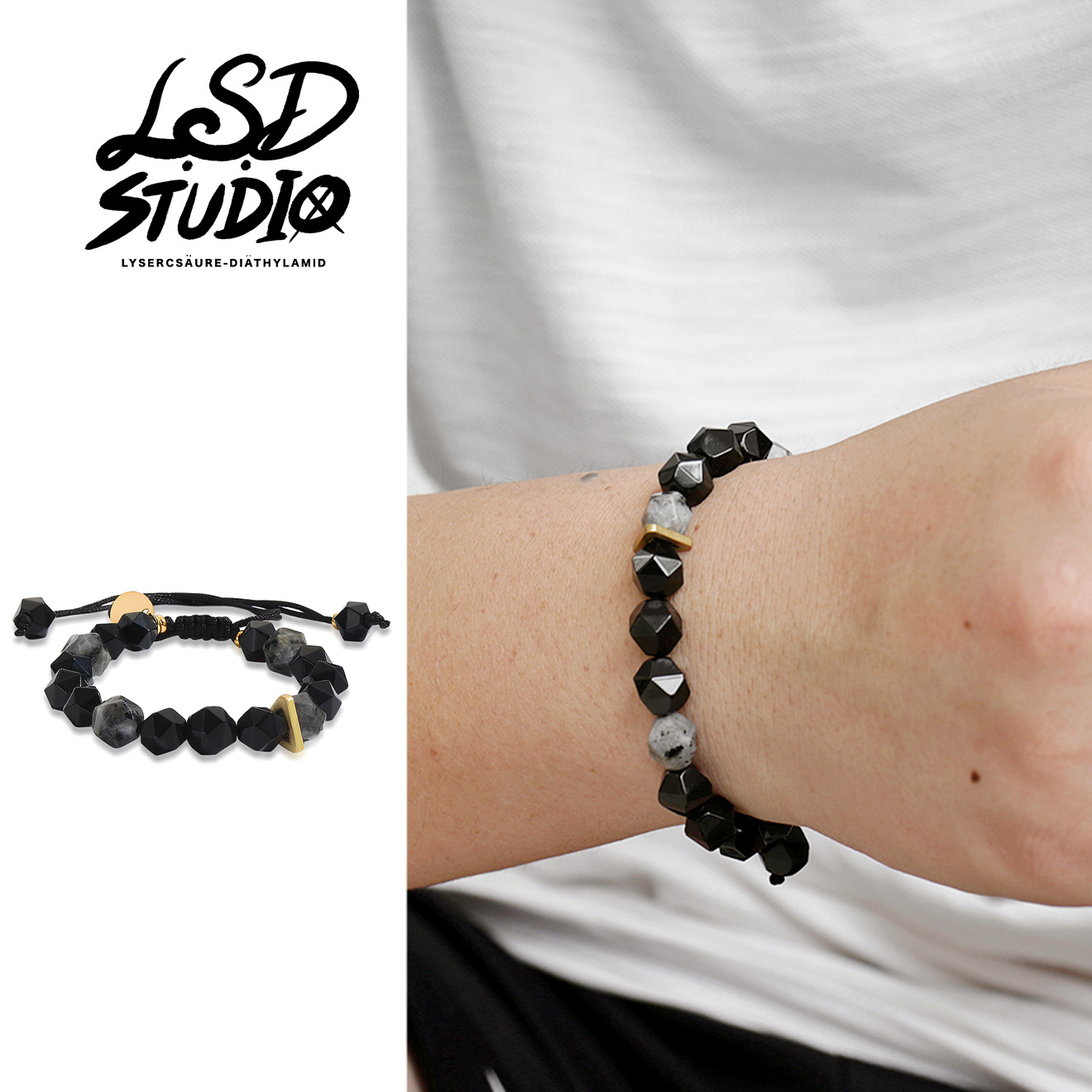 【ACBH2】立體稜角幾何金環拼接手鍊