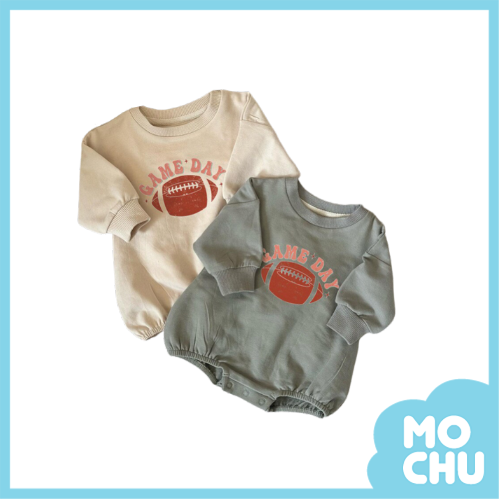 橄欖球遊戲長袖包屁衣(兩色)