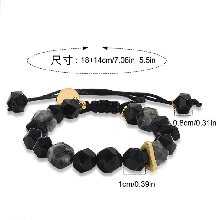 【ACBH2】立體稜角幾何金環拼接手鍊