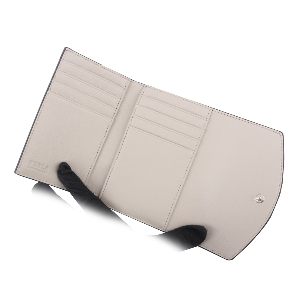 【FURLA】Primula 柔軟小牛皮翻蓋三折中夾(天空藍) WP00217 BX0053 2495S