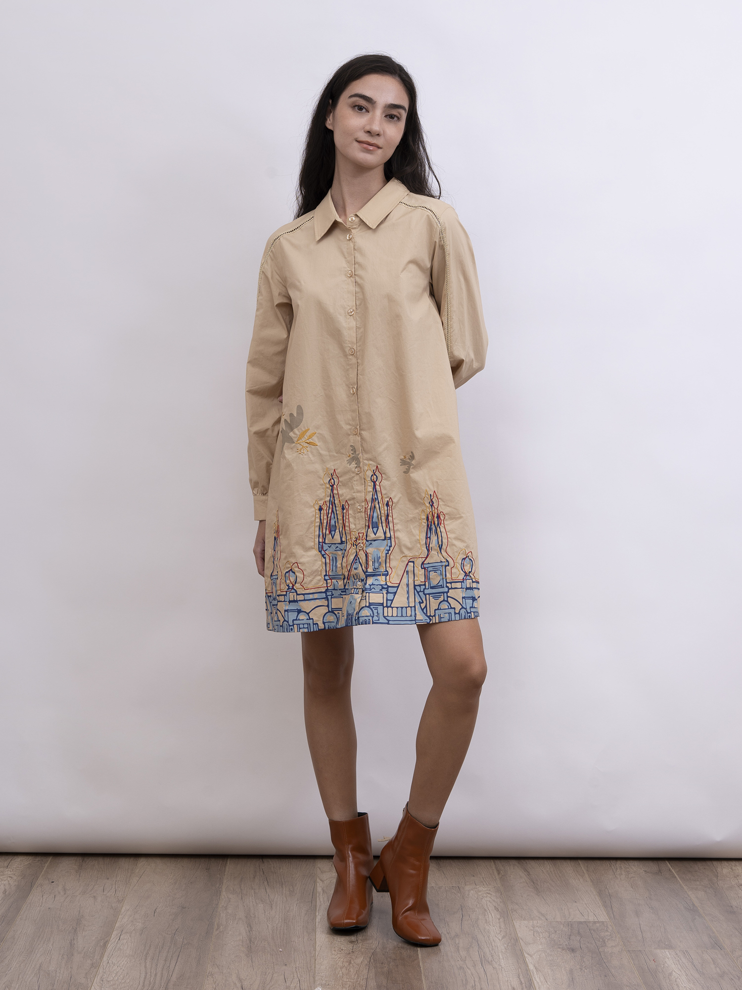 mi-tu 印花恤衫連身裙