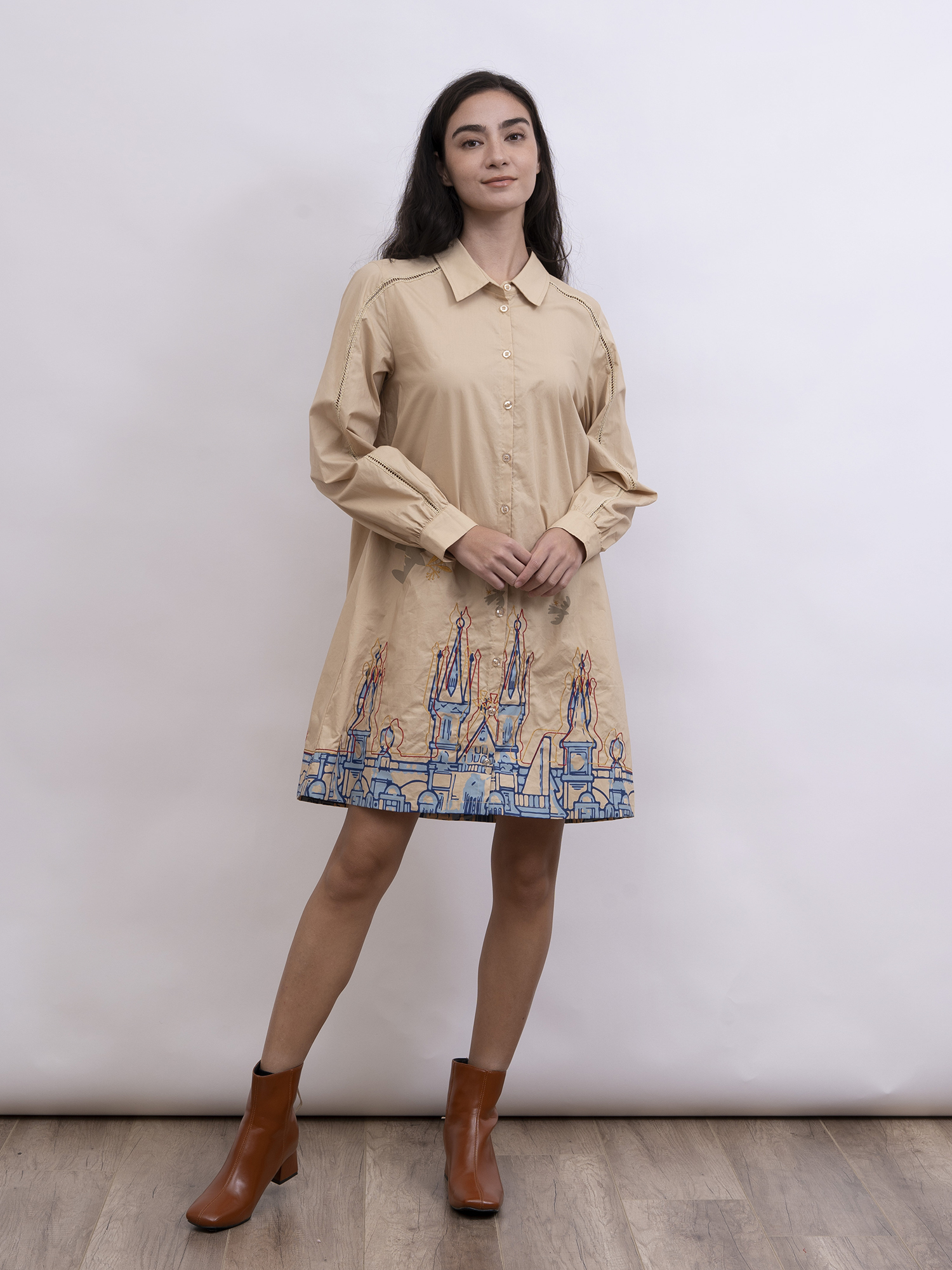 mi-tu 印花恤衫連身裙