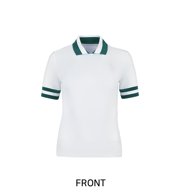 女 10M 韓國度維克/法式配色針織領短袖T恤/高爾夫球衣 網球衣/高球品牌 5折起