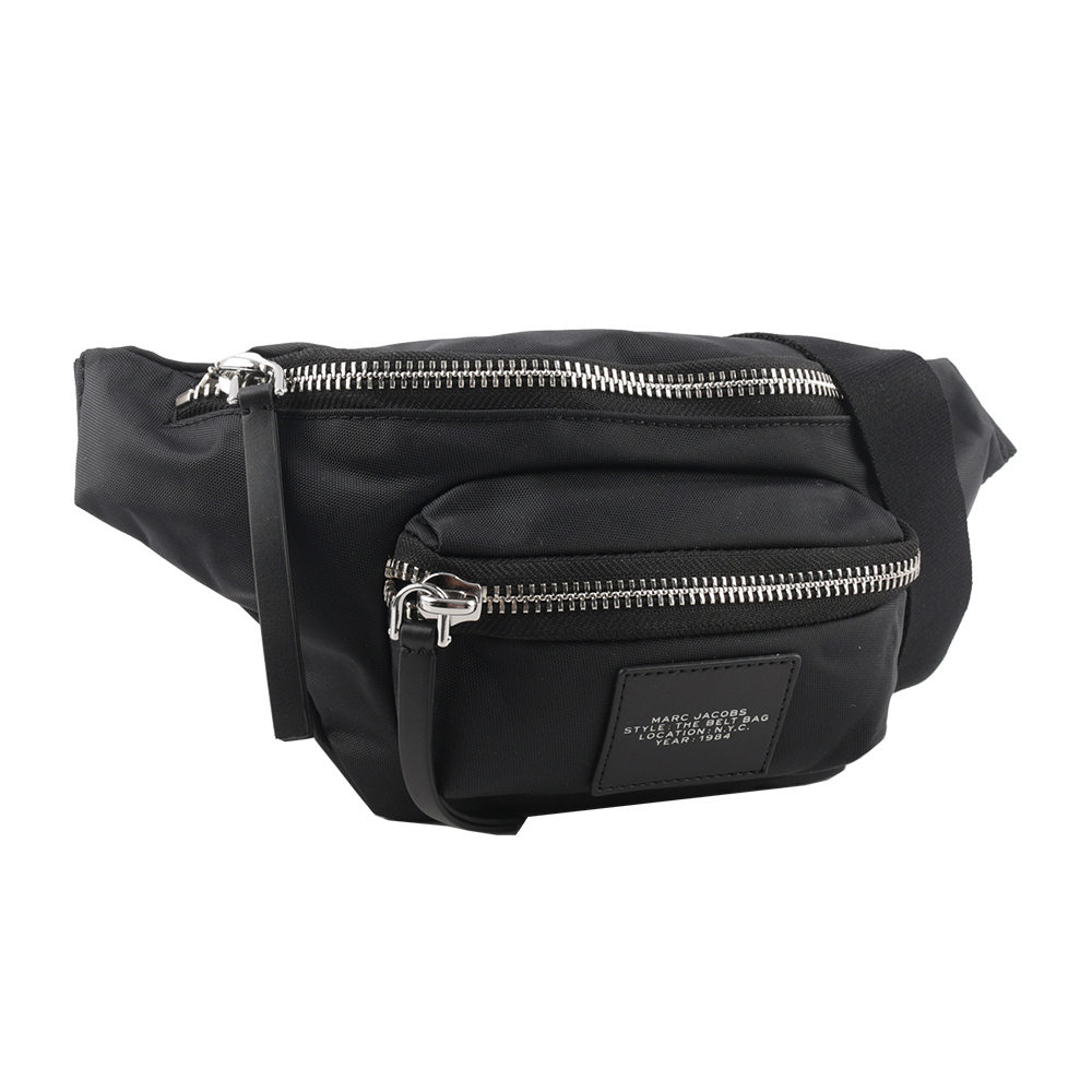【MARC JACOBS】The Biker 雙拉鍊尼龍腰包(黑色) 2F3HBB030H02 001