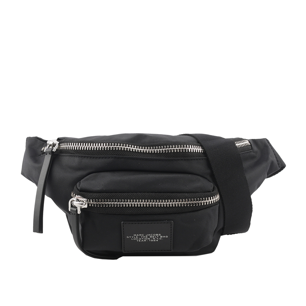 【MARC JACOBS】The Biker 雙拉鍊尼龍腰包(黑色) 2F3HBB030H02 001