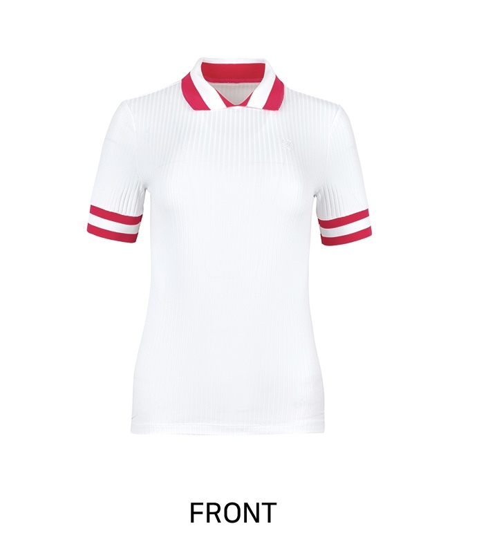 女 10M 韓國度維克/法式配色針織領短袖T恤/高爾夫球衣 網球衣/高球品牌 5折起